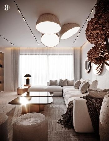  LIVING ROOM WITH A CHARMING ATMOSPHERE IN CAFFE LATTE TONES  Inspirations Caffe Latte Home