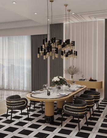  Luxurious Dining Room in Black, White, and Gold Tones  Inspirations Caffe Latte Home