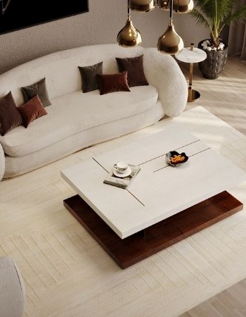  LUXURY MODERN LIVING ROOM FEAT CUTTY SIDE TABLE  Inspirations Caffe Latte Home
