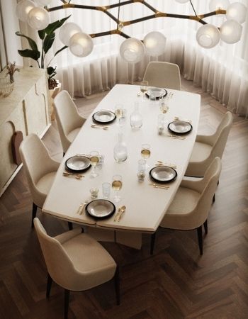 NEUTRAL MODERN DINING ROOM  Inspirations Caffe Latte Home
