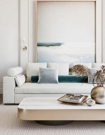  SERENITY IN SEA TONES: NEUTRAL MODERN LIVING ROOM  Inspirations Caffe Latte Home