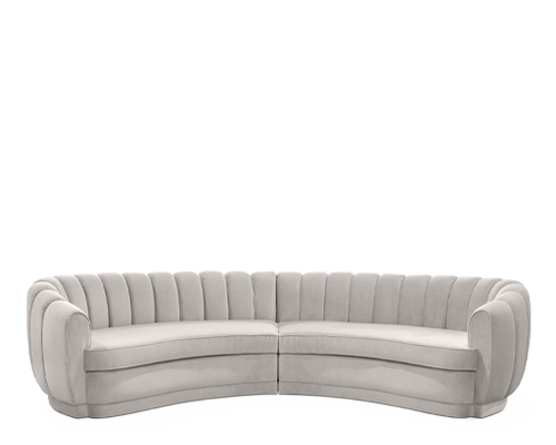 PEARL ROUND TWO SOFA Caffe Latte Home